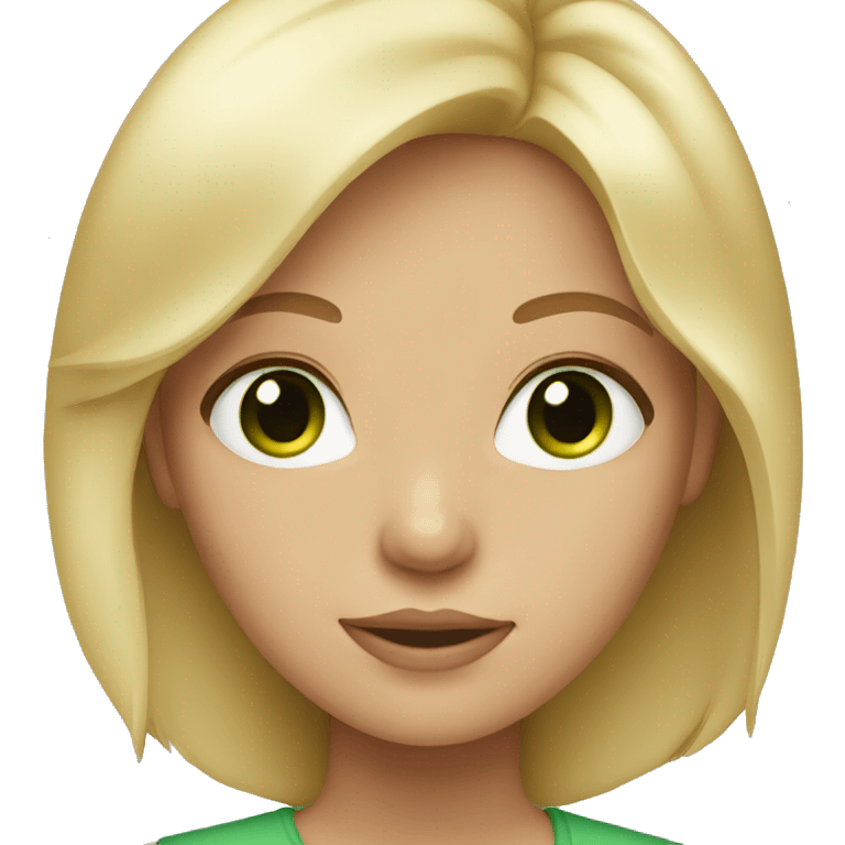 A girl with blond hair and green eyes emoji