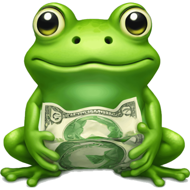 Sweetheart frog with money  emoji