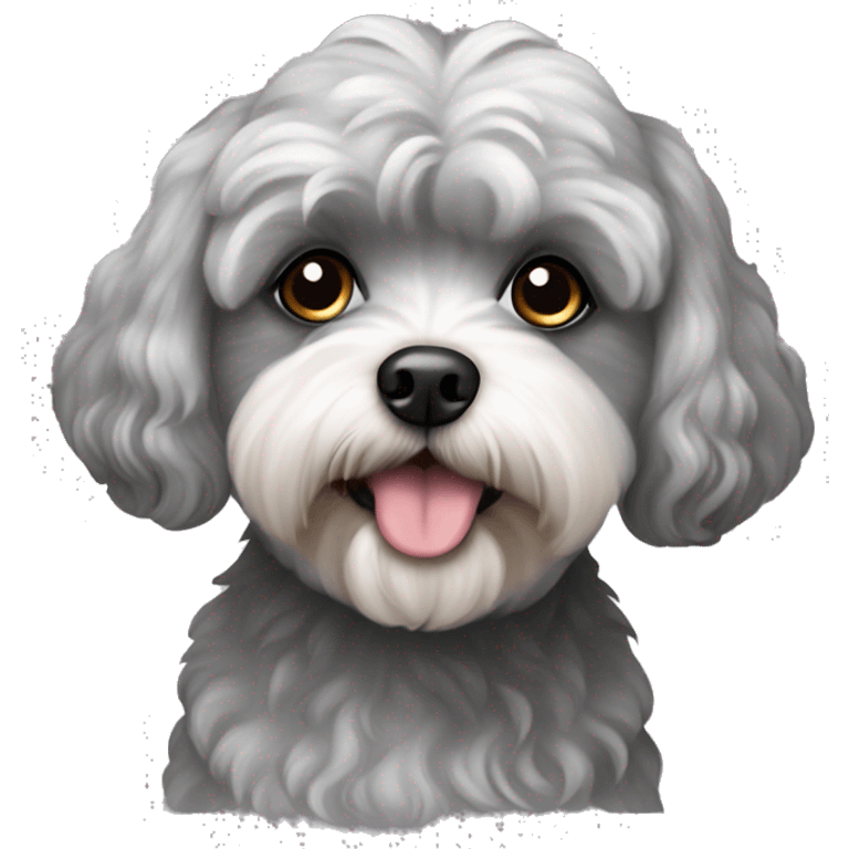 Shih poo grey dog emoji