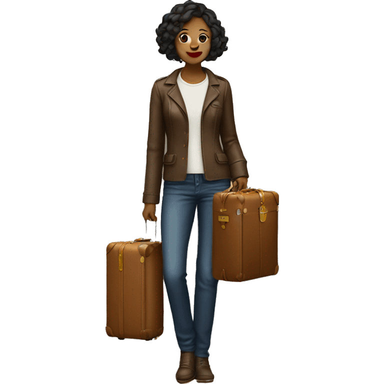 women with a suitcase LV emoji