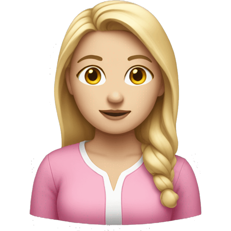 white girl with pink shirt emoji