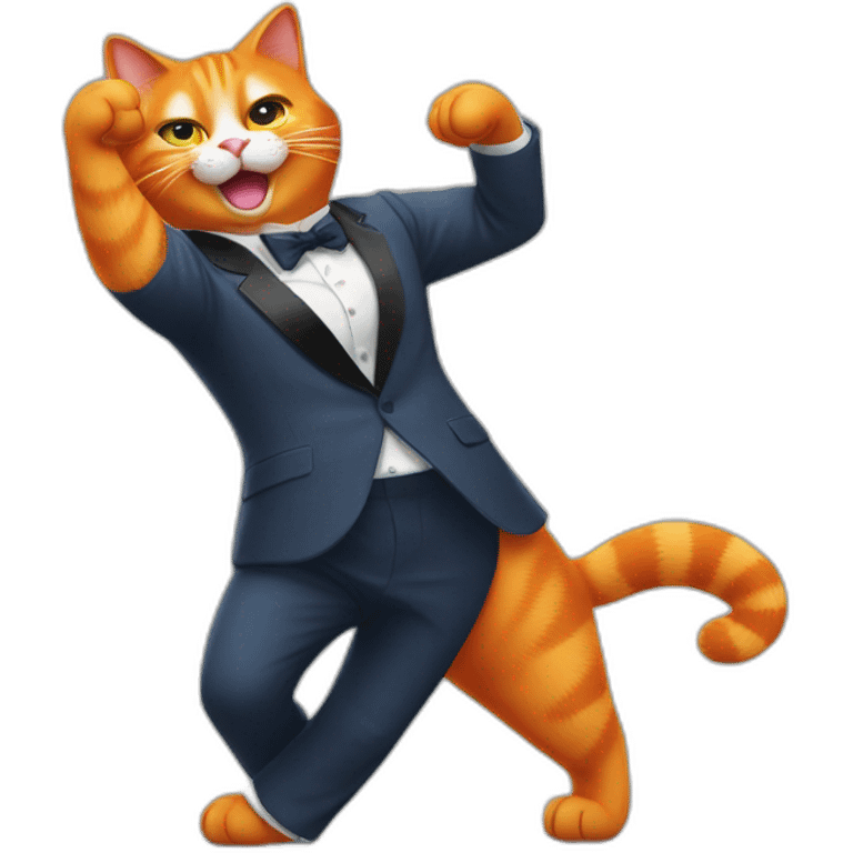 Orange cat dancing Gangnam Style emoji