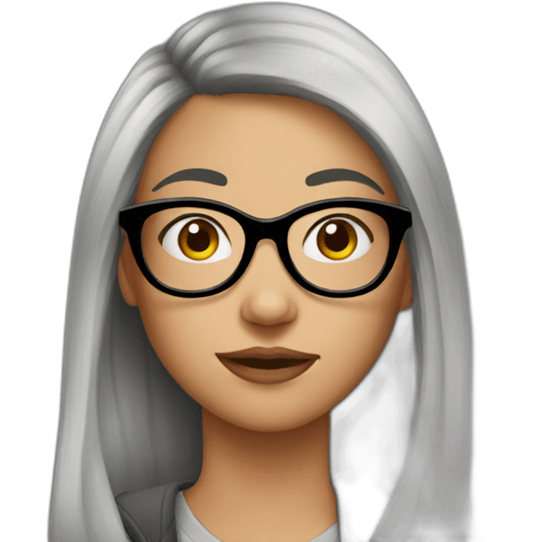 teen girl with glasses emoji