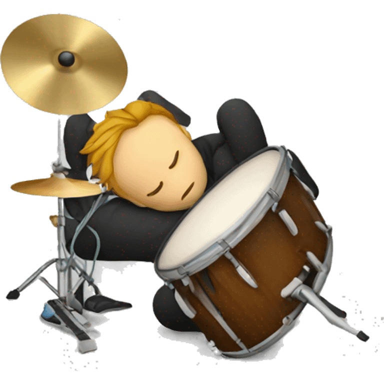 Tired drummer falling asleep emoji