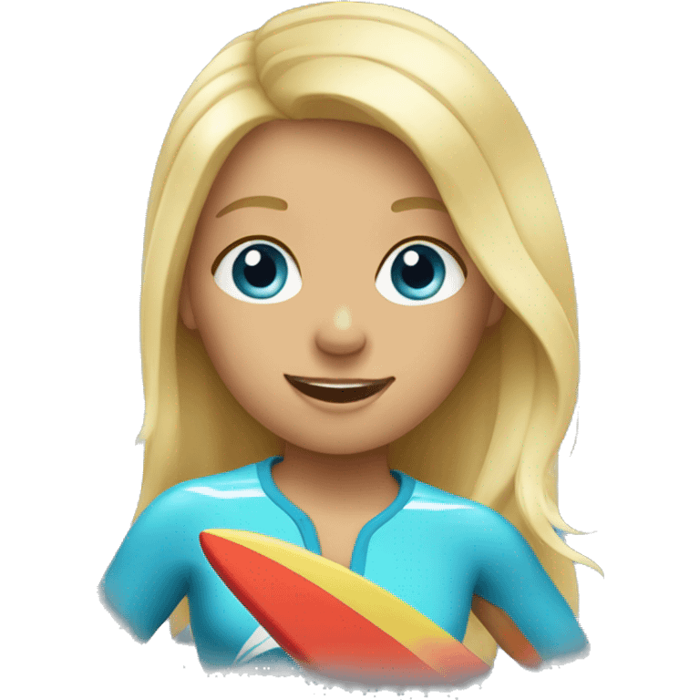 blonde girl surfing emoji