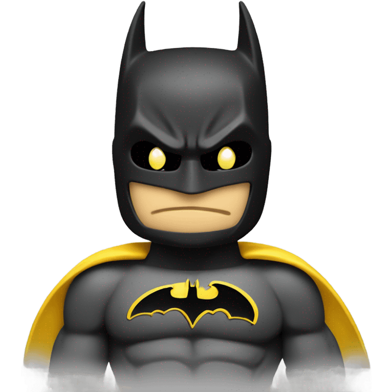 Batman dressed like Pac-Man emoji