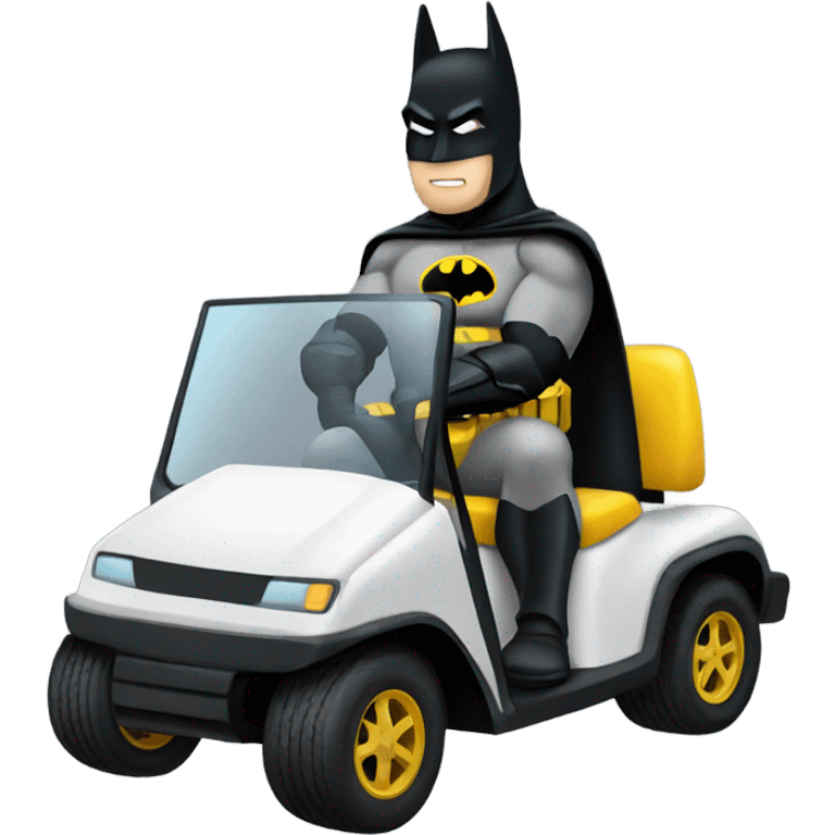 Batman riding a golf cart emoji