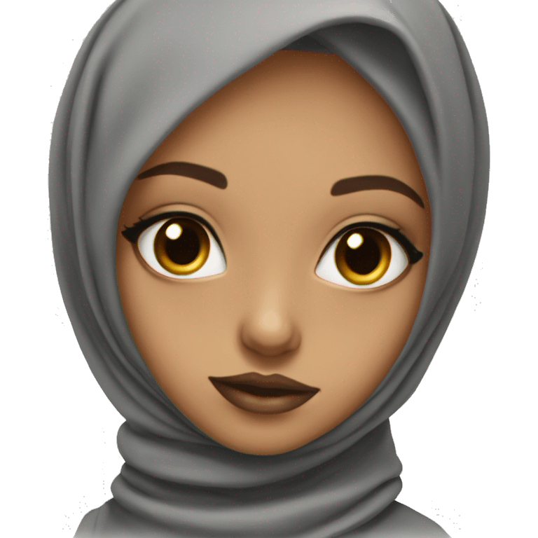 Girl with hijab amber eyes lipgloss long lashes emoji