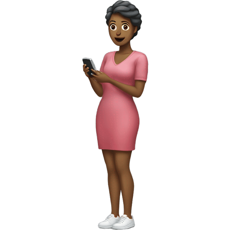 full body woman with phone emoji