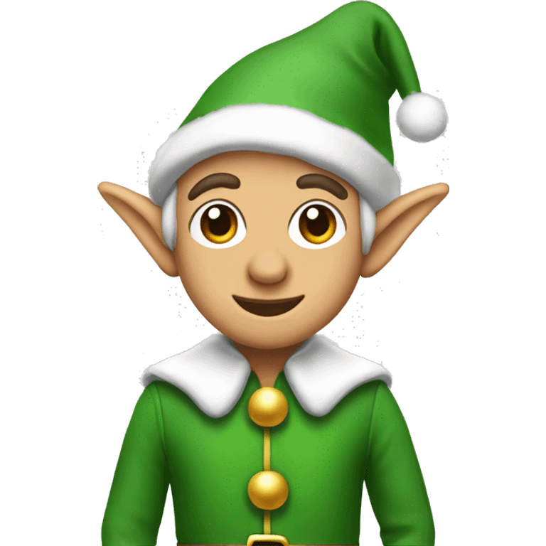 Elf wearing christmas costume emoji