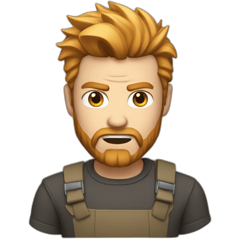 angry man with darkblond hair undercut and redblond beard emoji