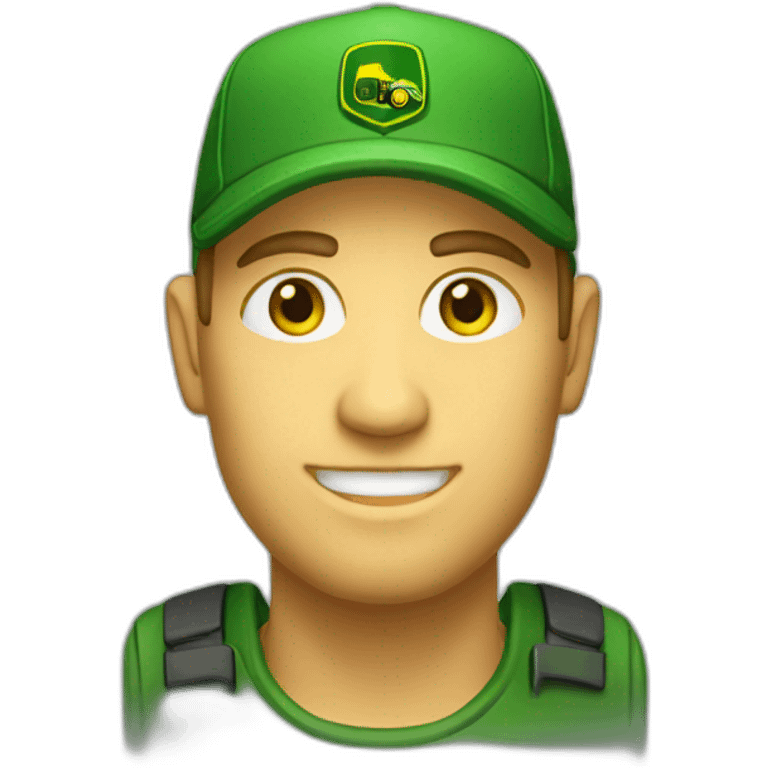 white man with john-deere logo cap emoji