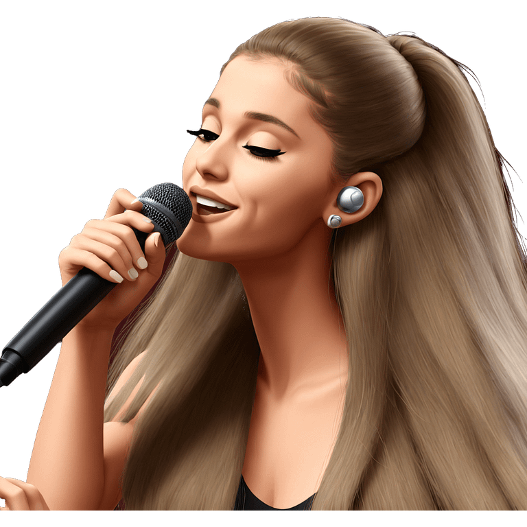 serene singer with long hair emoji