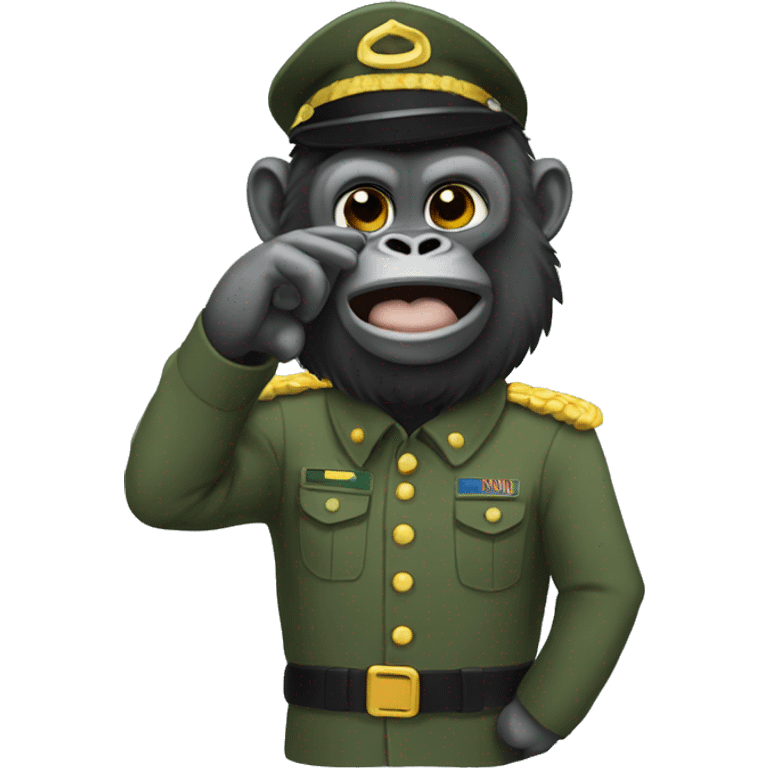 Saluting gorilla army emoji