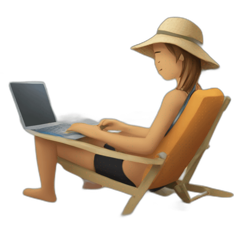 digital-nomad-working-at-beach emoji