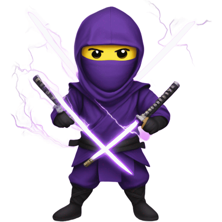 purple NINJA WITH Lightning katanaS emoji