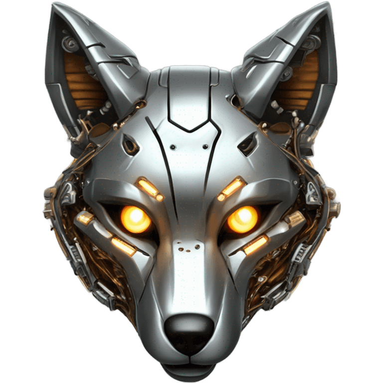 Robot Fox terminator face emoji