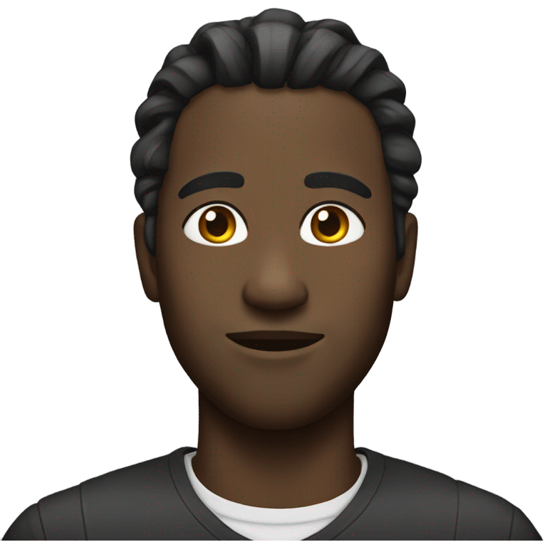 Black man with ponytail  emoji