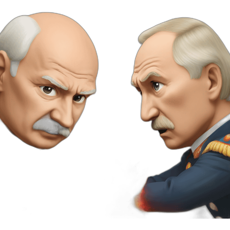 Angry Lukashenko and putin in firestorm emoji