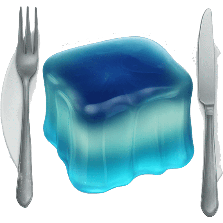 square blue jelly slab on plate emoji