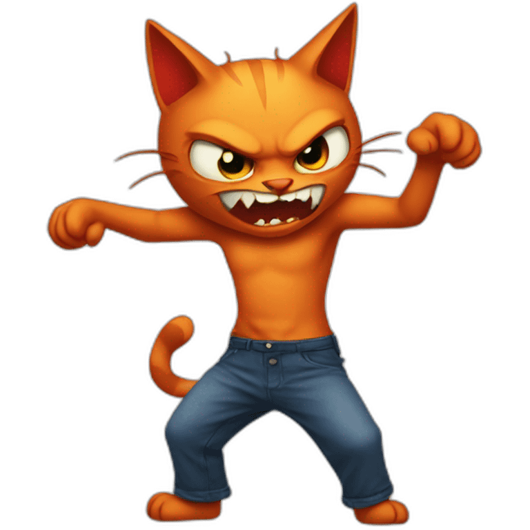 cat dancing demon angry emoji