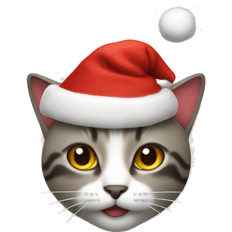 CAT with Christmas hat  emoji