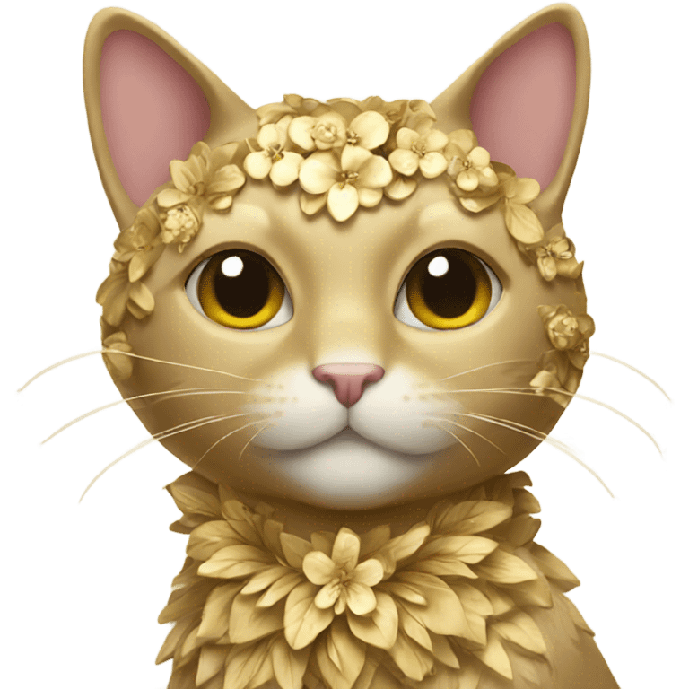 Gold floral cat emoji