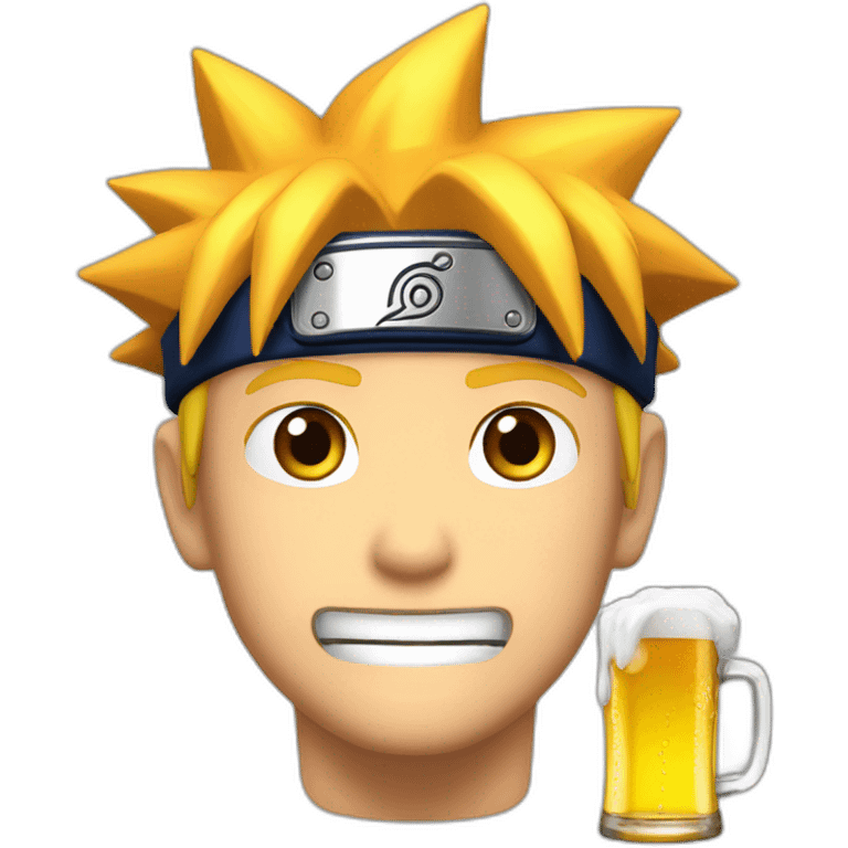 Naruto qui boit une bière emoji