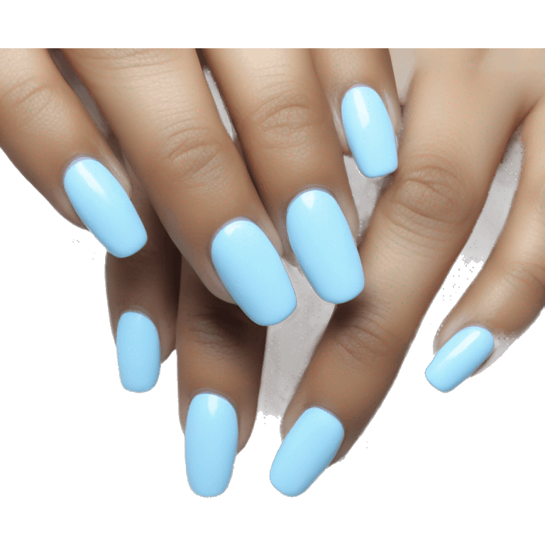 Nails in baby blue emoji