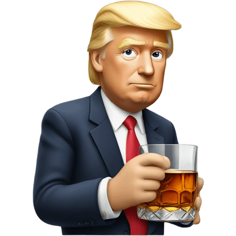 Donald Trump drinking whiskey emoji