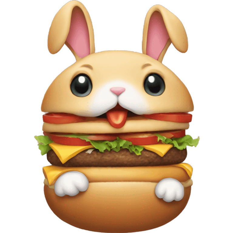 little bunny eat an hamburger  emoji