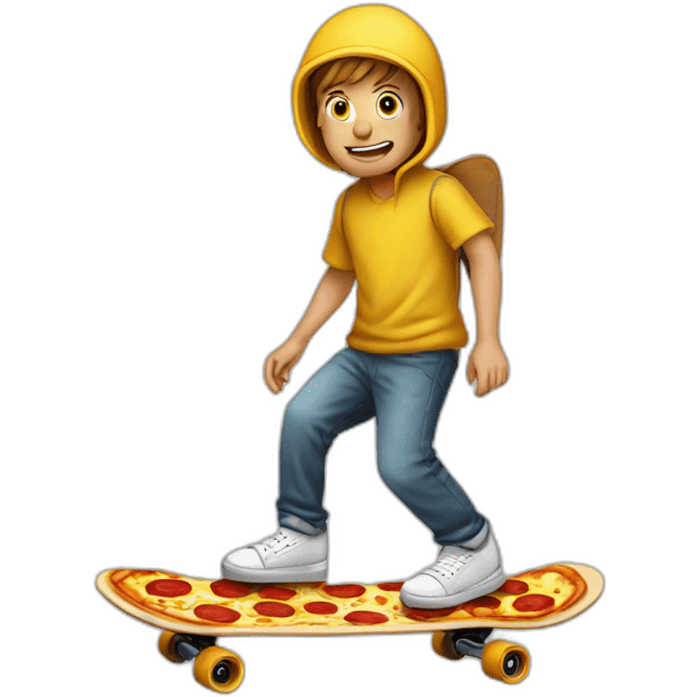 Pizza fährt Skateboard emoji