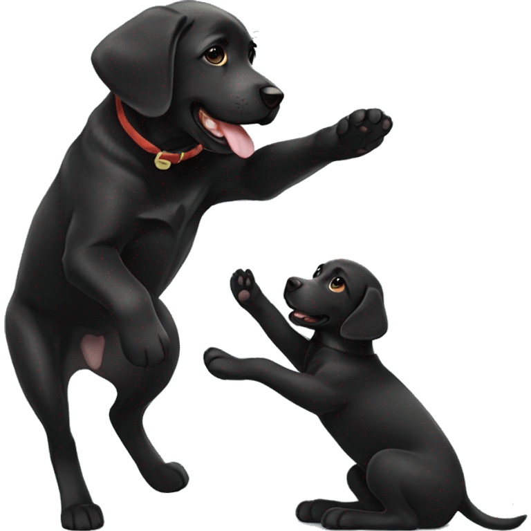 black labrador puppy high five emoji