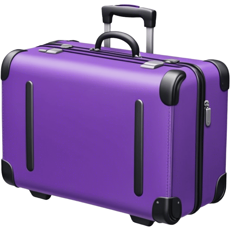 Purple suitcase on wheels emoji