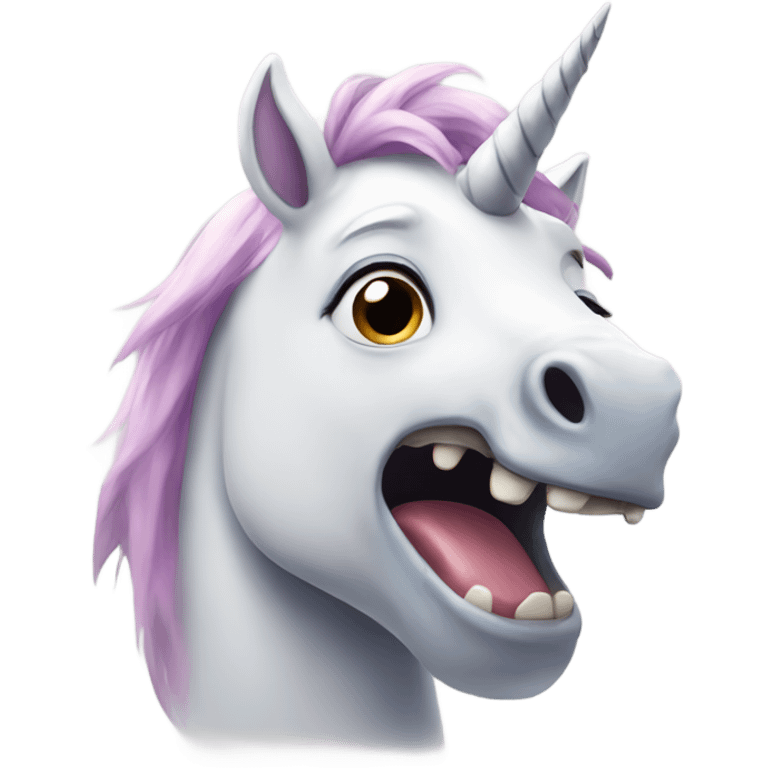 Scared unicorn emoji