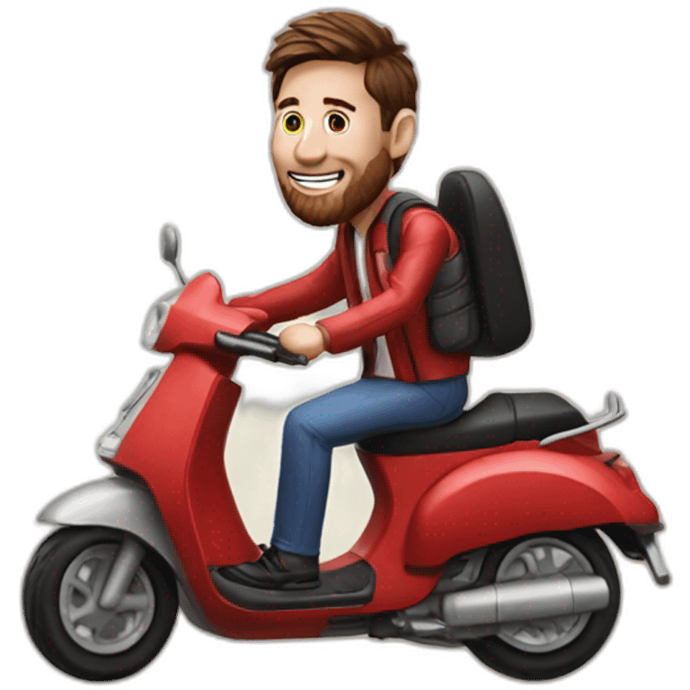 A moped riding messi emoji