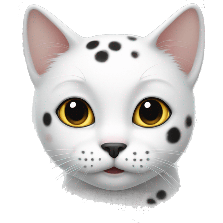 White cat with black spots emoji