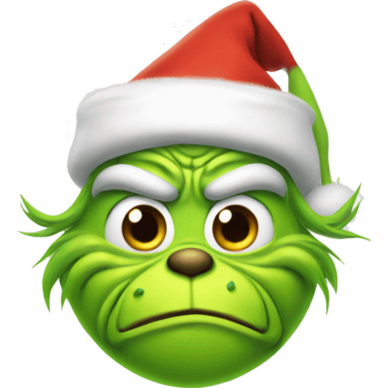 Grinch with a Santa hat emoji