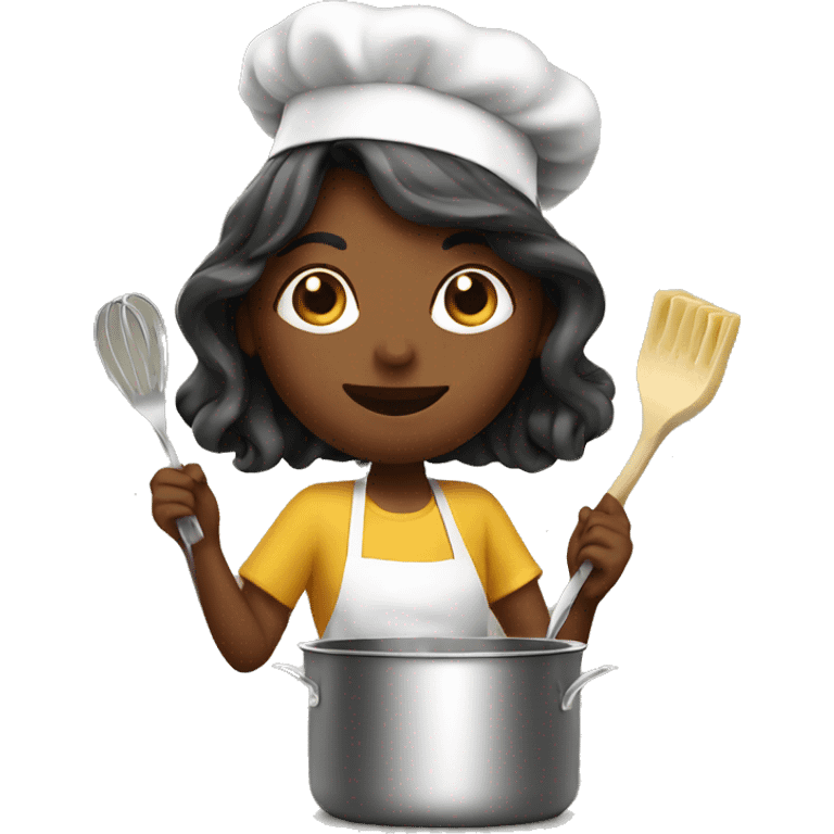 Girl cooking pasta emoji