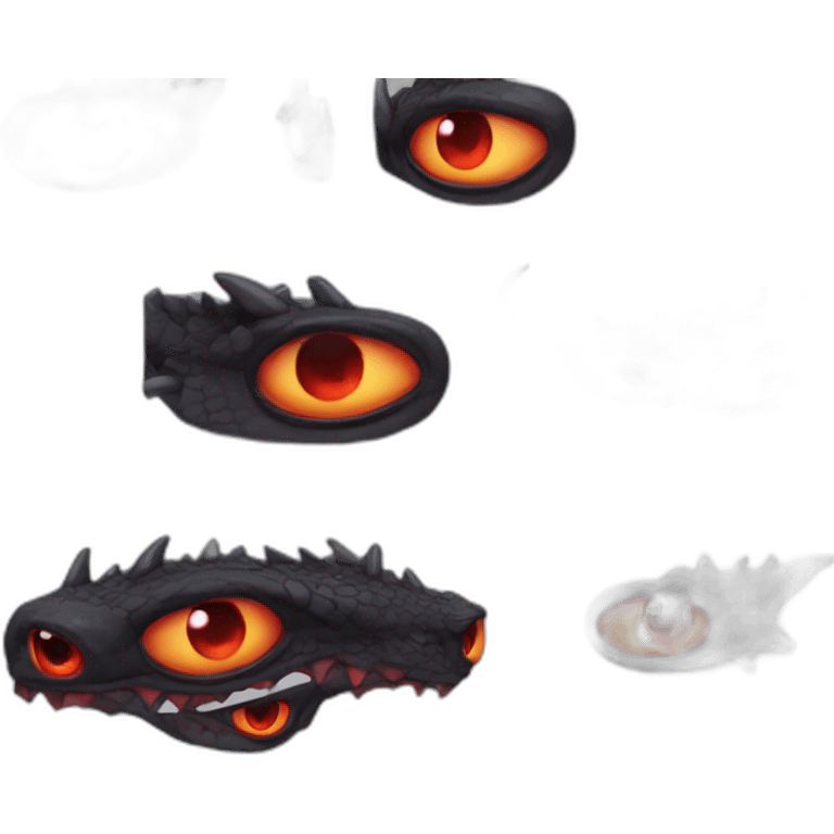 Dragon noir aux yeux rouges emoji