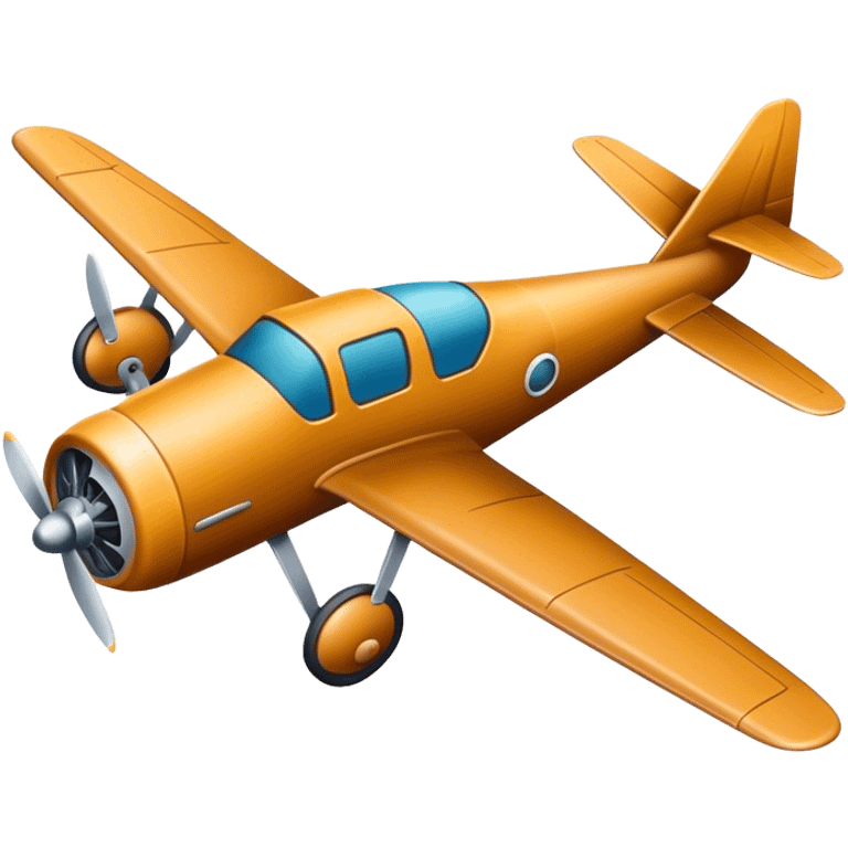 Old style tan plane, bottom view emoji