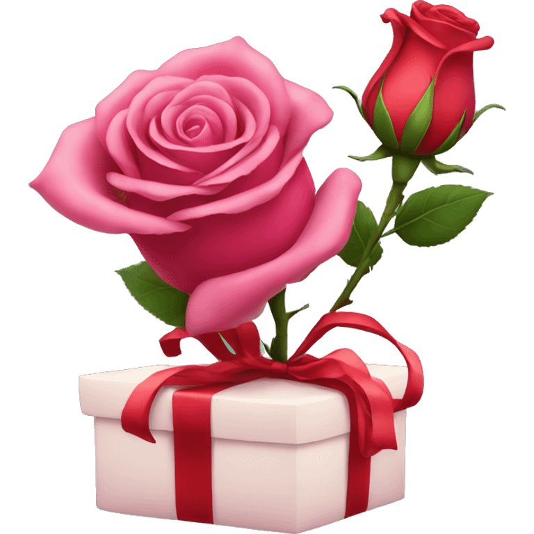 rose with gift emoji