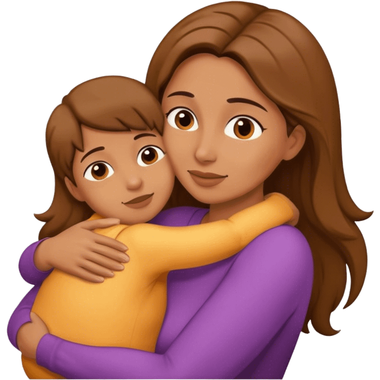 A mother hugging her child  emoji