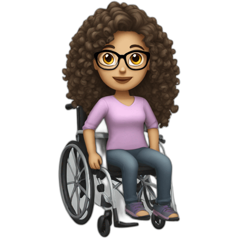 brunette-wheelchair-girl-with-curly-hair-with-glasses emoji