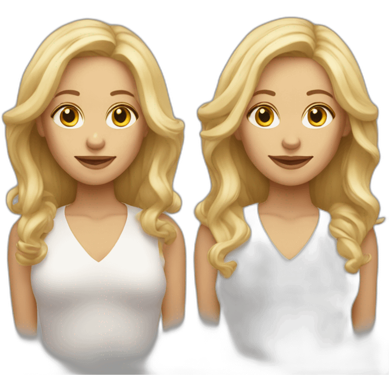 54 year old blond twin sisters with shoulder length hair emoji