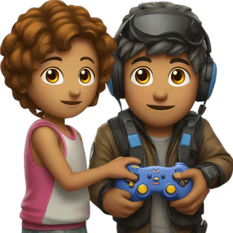 gamer with kid emoji