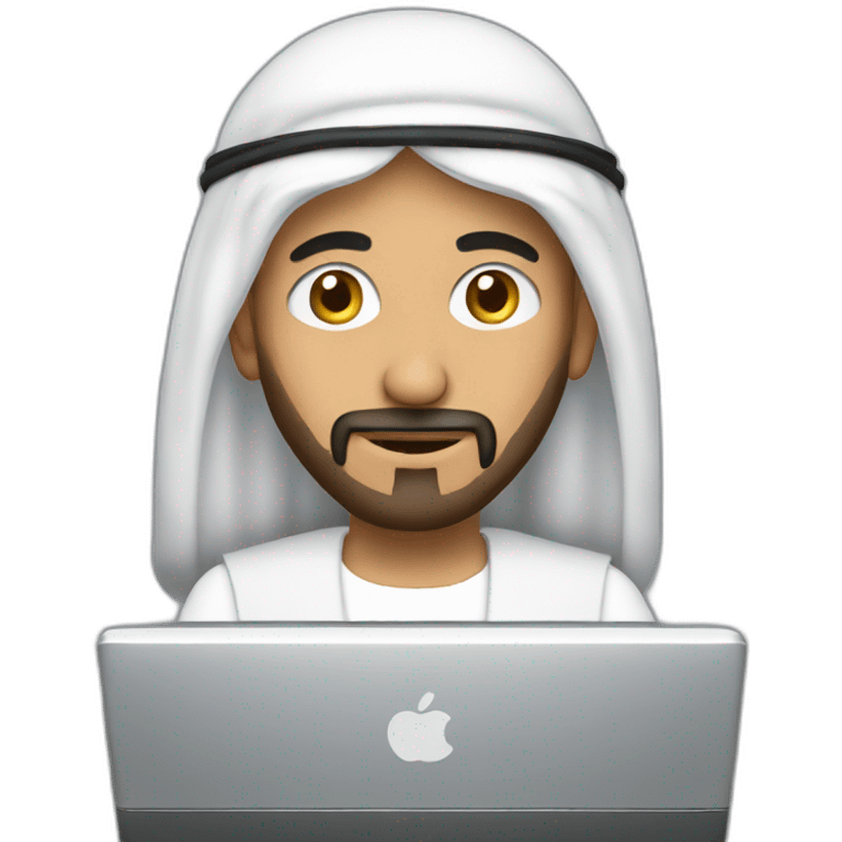 arab man on a computer emoji