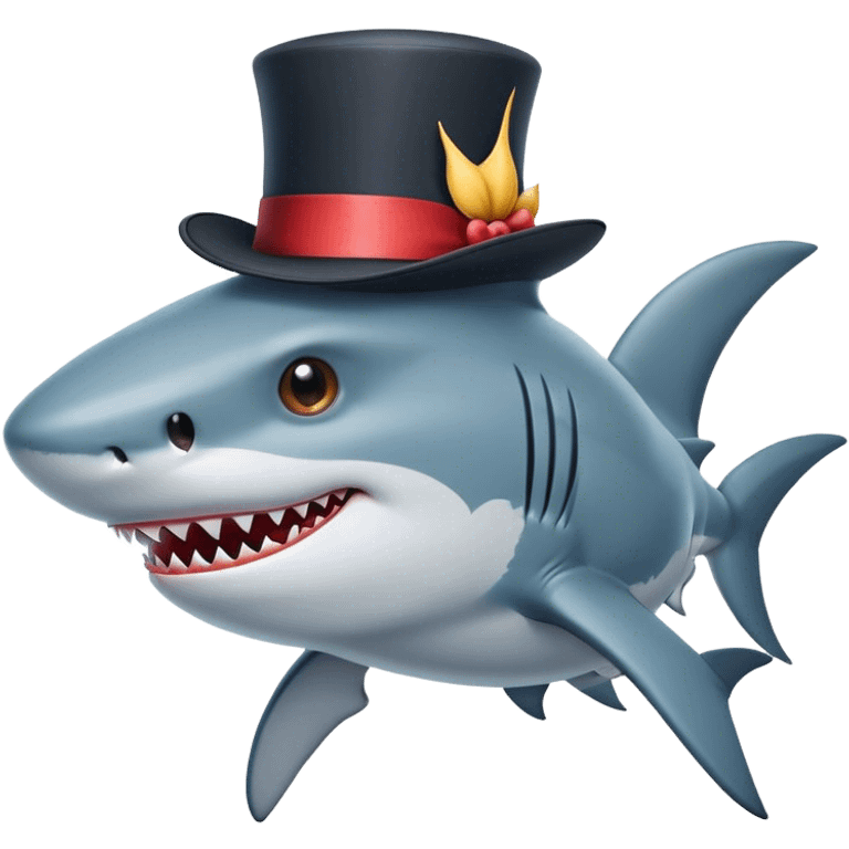 shark with tophat emoji