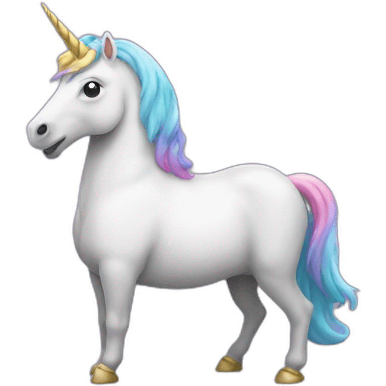 A unicorn standing on its two hind legs emoji