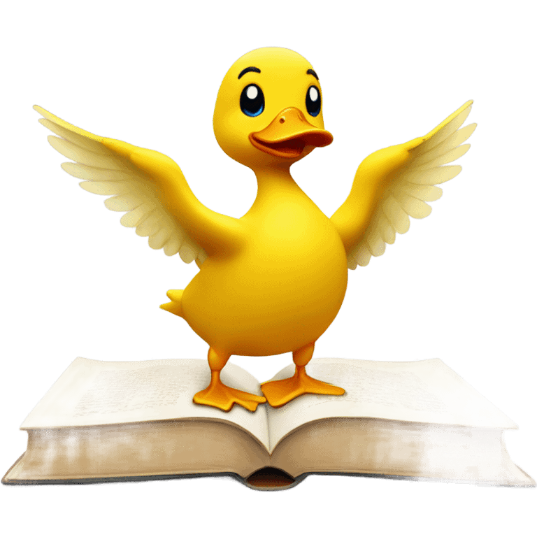 Yellow Duck reading a book emoji